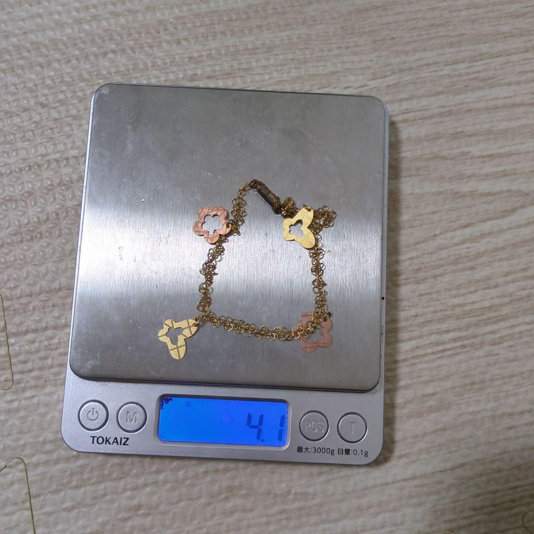 K18 Au750 ゴールド 金 花 蝶々 ブレスレット アクセサリー - メルカリ