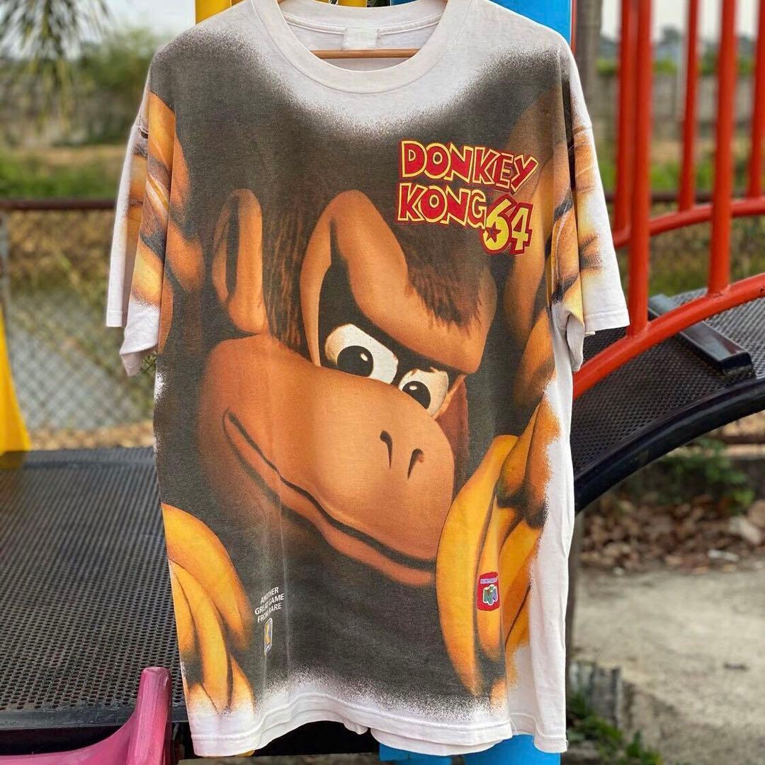 90s Donkey Kong ドンキーコング 総柄 AOP Tシャツ 64 - メルカリ