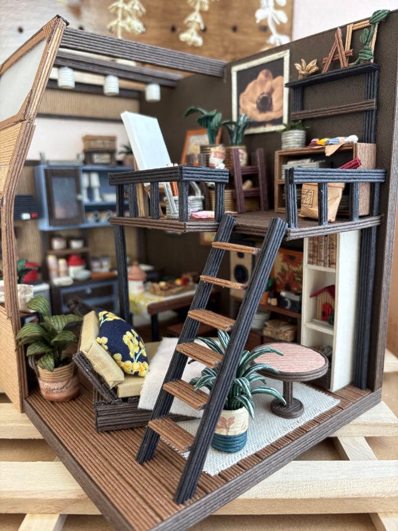 エコクラフト　紙バンド　ミニチュアキッチン（ライトアップ） ミニチュアハウス「憧れの南仏のキッチン」の作り方(19ページ目)｜ぬくもり