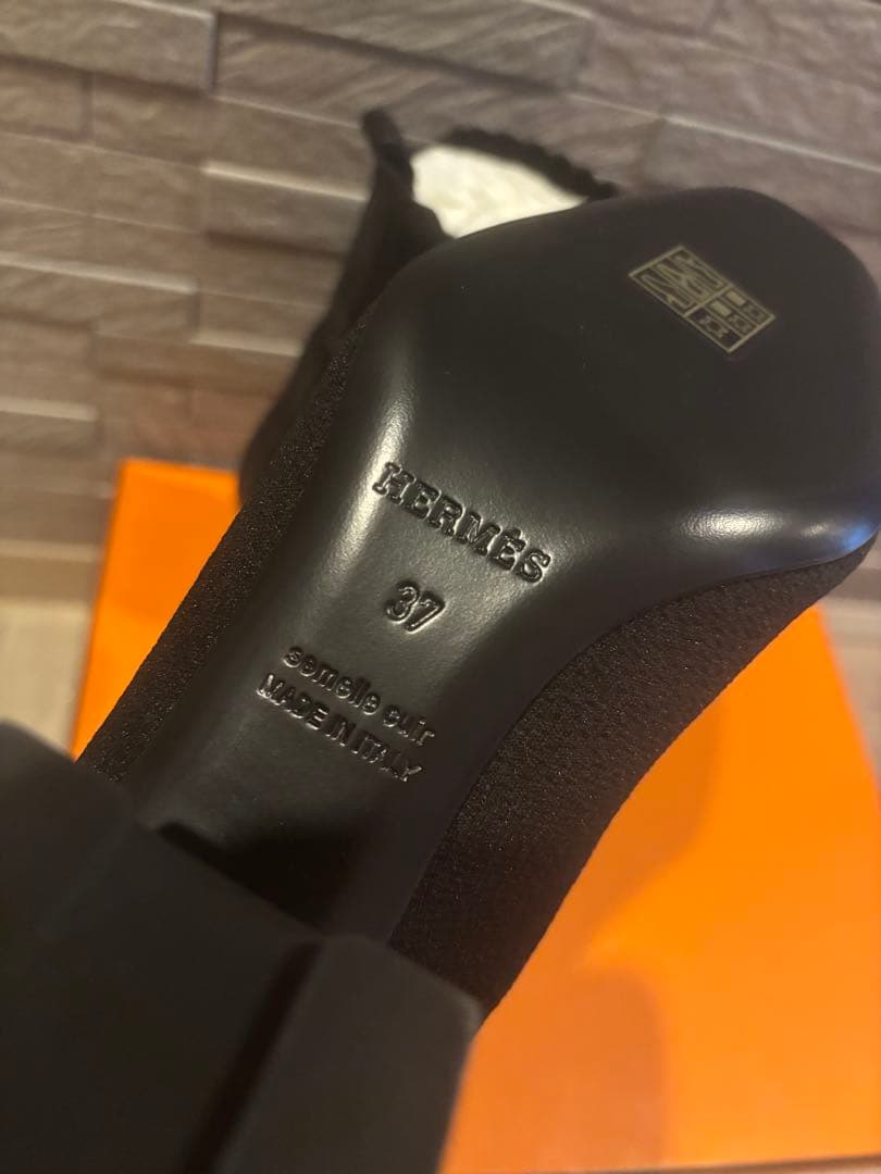 エルメス　ショートブーツ《ヴォルヴェール》 60黒 ニットブーツ　37