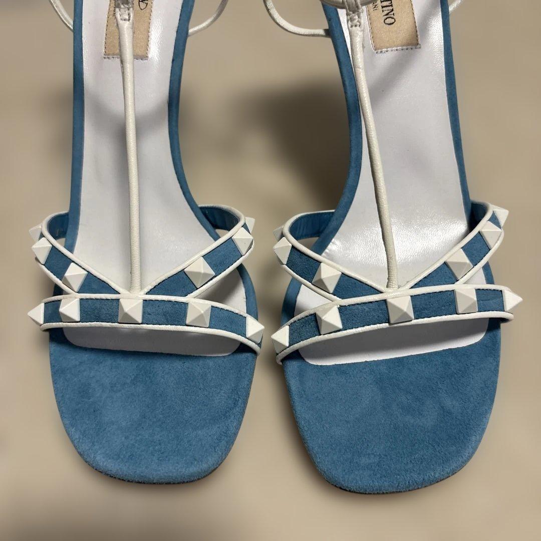 Valentino 青白 スタッズ ハイヒール25㎝〜25.5㎝ Valentino 青白