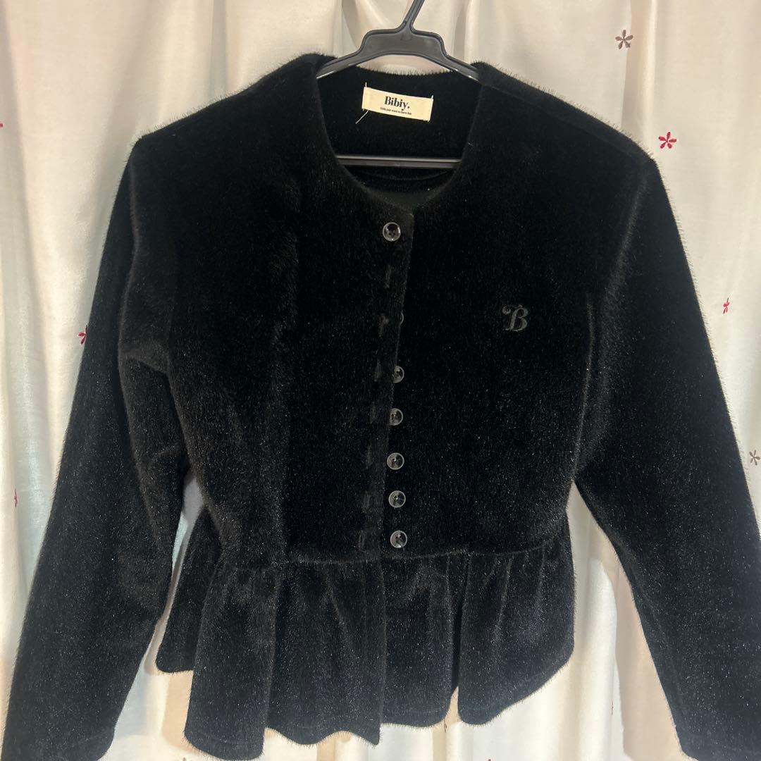 ジャケット・アウター bibiy \"B\"camel pepuramu cardigan Black