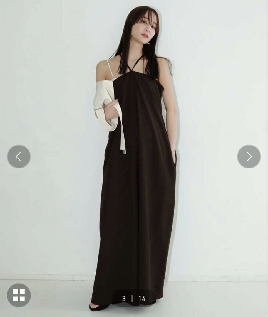 【louren】drape wide all in one M waist drape onepiece – louren store