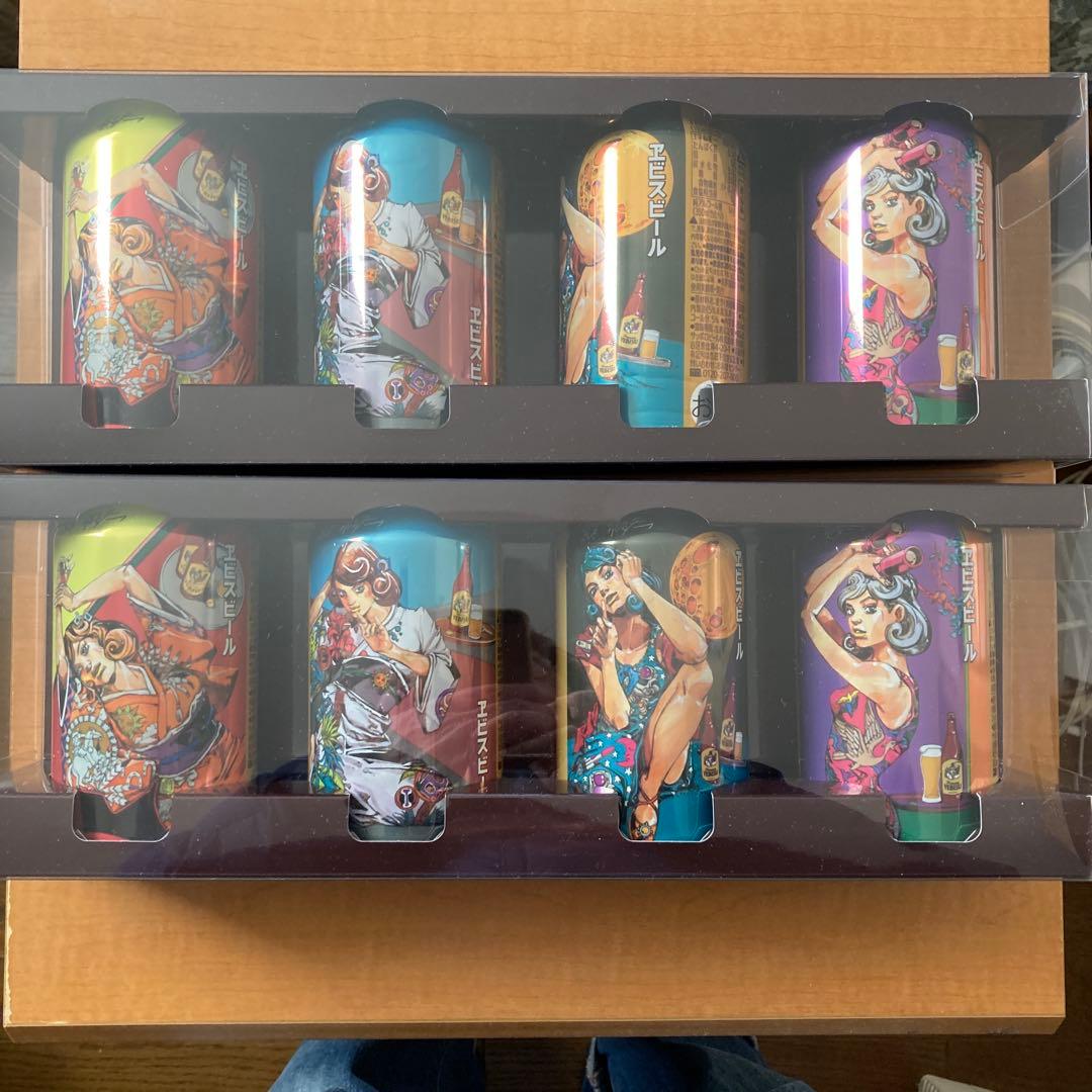 エビスビール　荒木　原画複製デザイン缶（４種✖️各2本セット） ヱビスビールの懸賞「荒木飛呂彦描き下ろしデザイン 原画複製デザイン