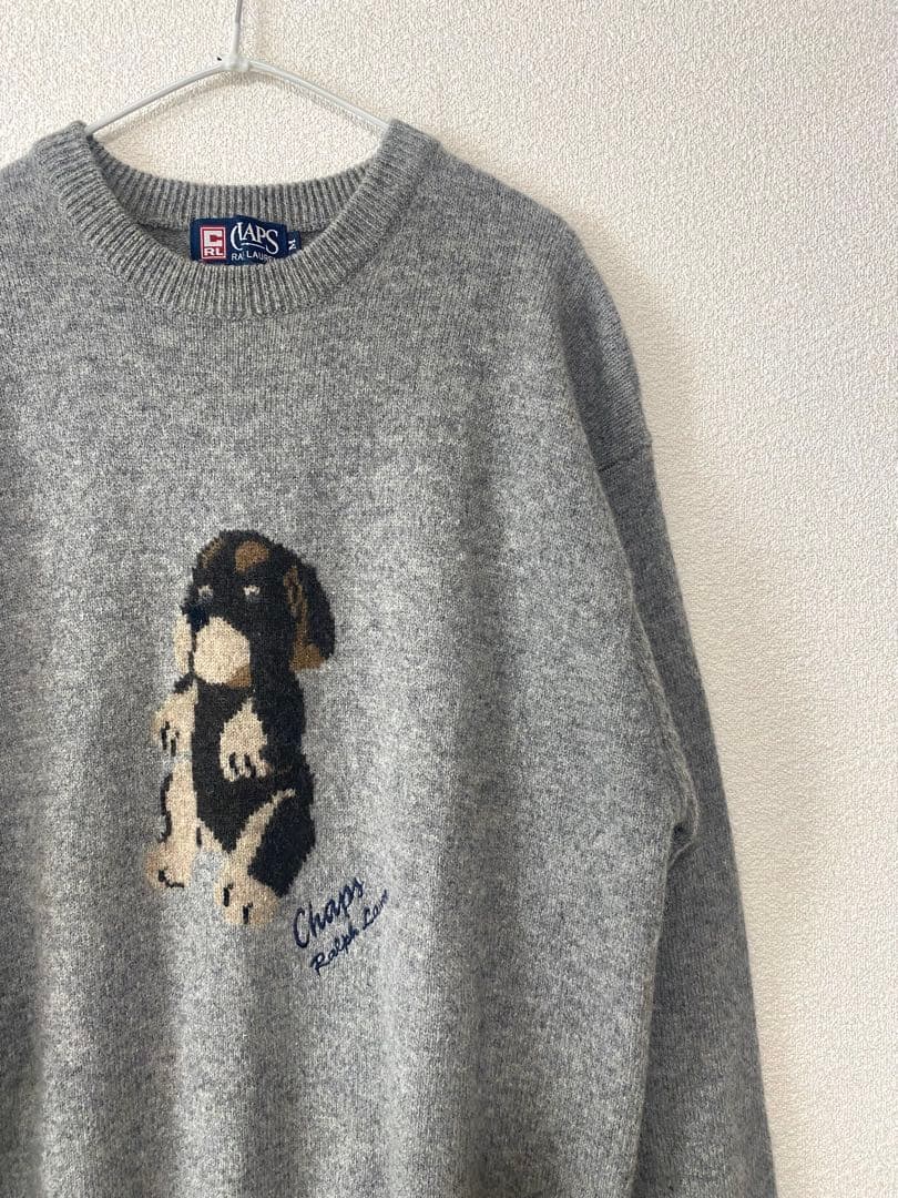 90s CHAPS RALPH LAUREN 犬 デザイン ニットセーター M - メルカリ