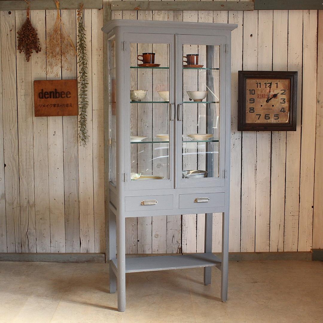 古い木枠ガラスケース ケビント ドクターキャビネット - メルカリ