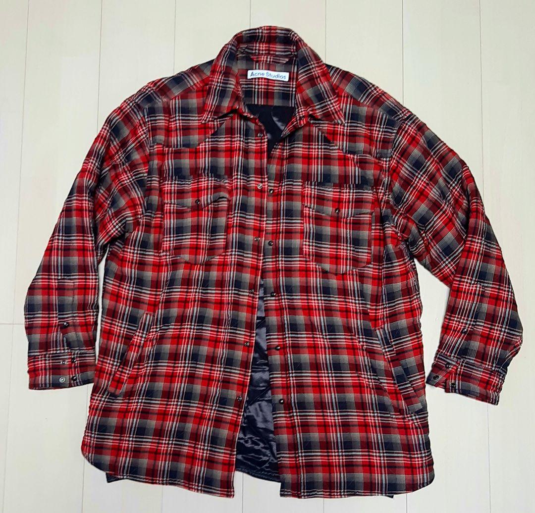 MENS Acne Studios キルティング チェックオーバーシャツAcne Studios
