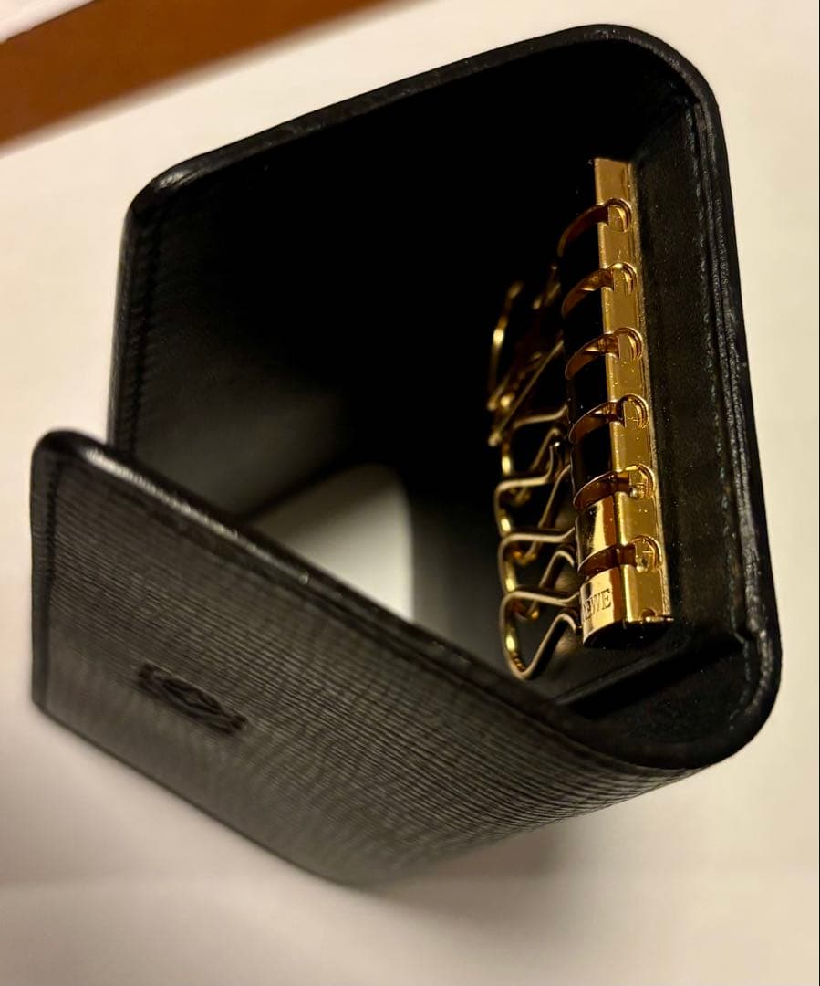 LOEWE ロエベ小物アナグラム6連キーケース カーフスキンブラック