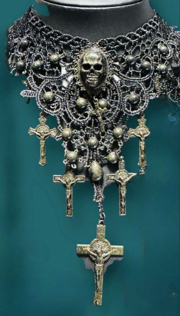 ☆一点物☆ジャンポールゴルチエ スカルヘッドクロスチョーカー