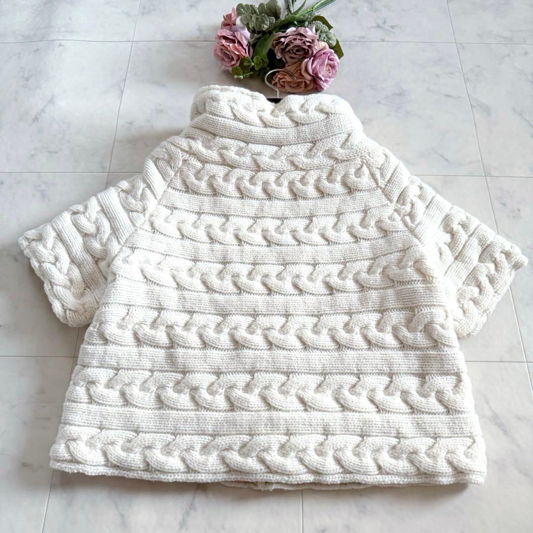 美品☆HERNO ケーブルニット切替 異素材コンビ ダウンジャケット 42