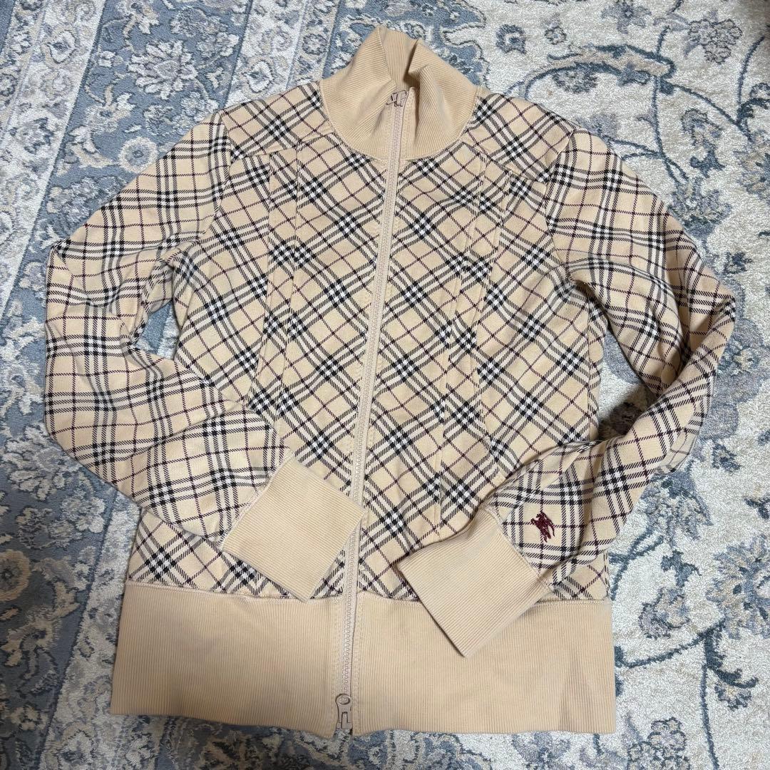 バーバリー ブルーレーベル フルジップブルゾン ノバチェック サイズ38