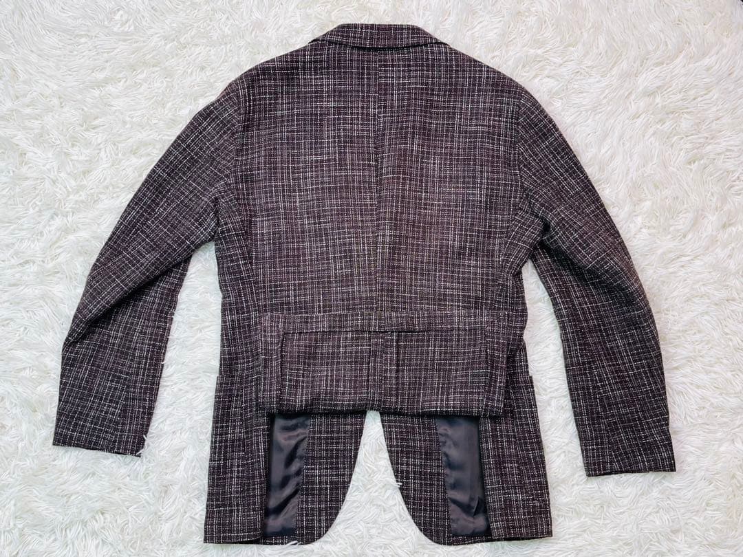 シルク×リネン】ユニバーサルランゲージカノニコ生地ツイードブレザー46