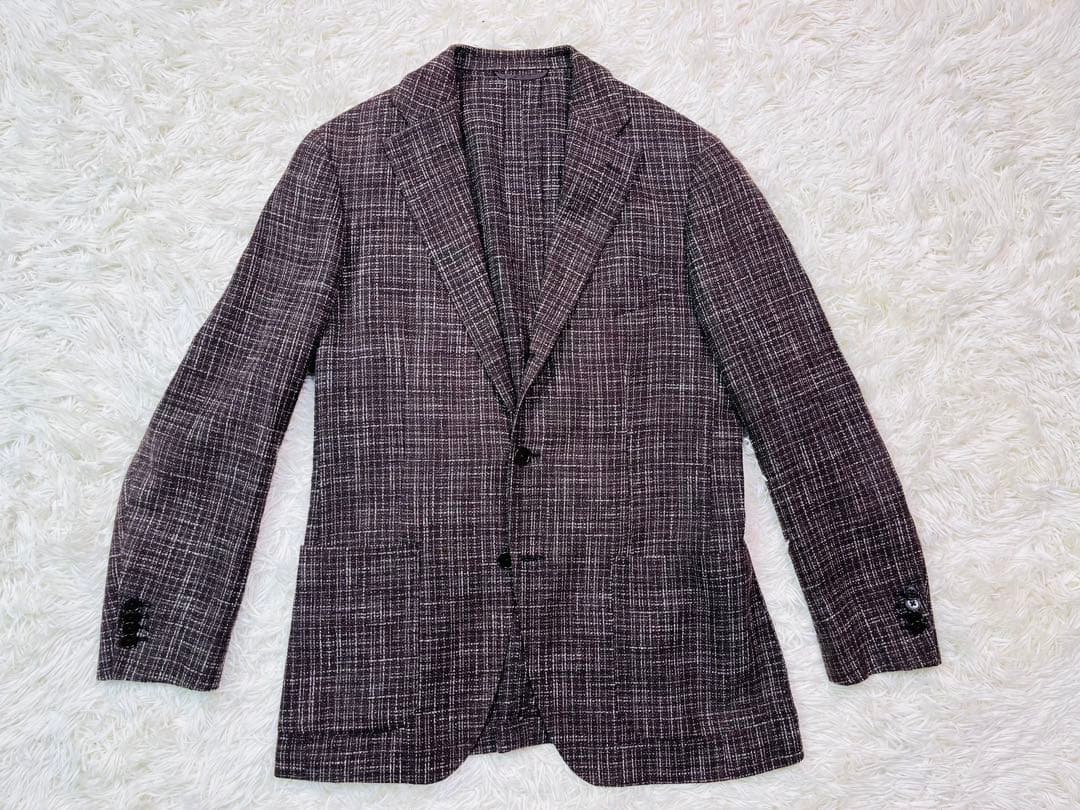 シルク×リネン】ユニバーサルランゲージカノニコ生地ツイードブレザー46