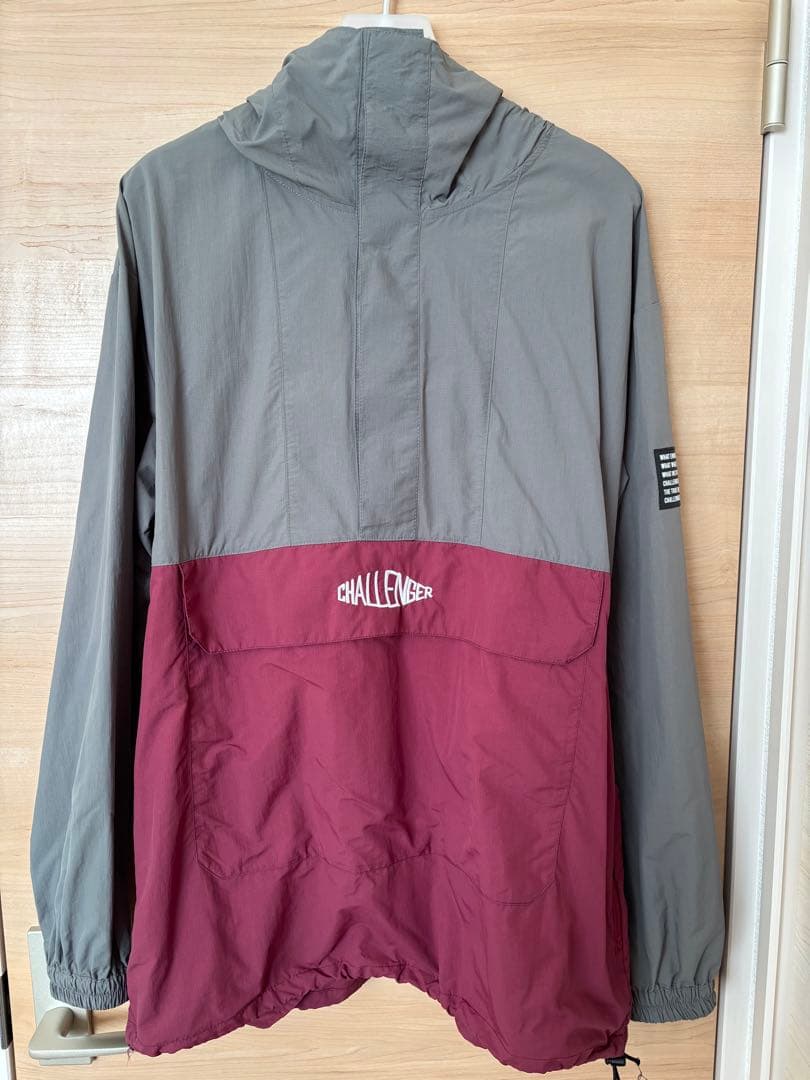 challenger PACKABLE NYLON グレー/バーガンディー L CHALLEGER / PACKABLE NYLON ANORAK 通販 正規代理店