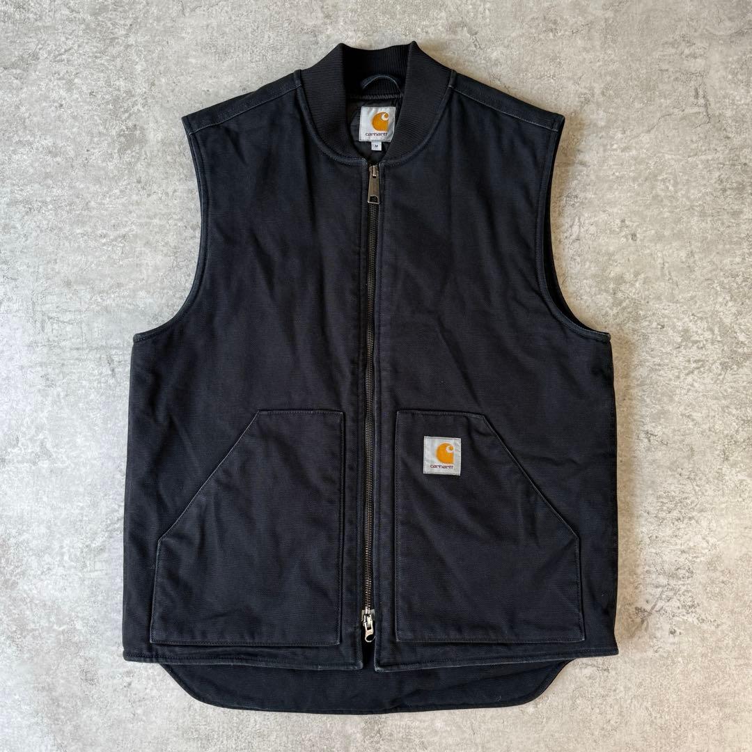 Jay様カーハート ダックベスト ブラック フルジップ フェード 雰囲気