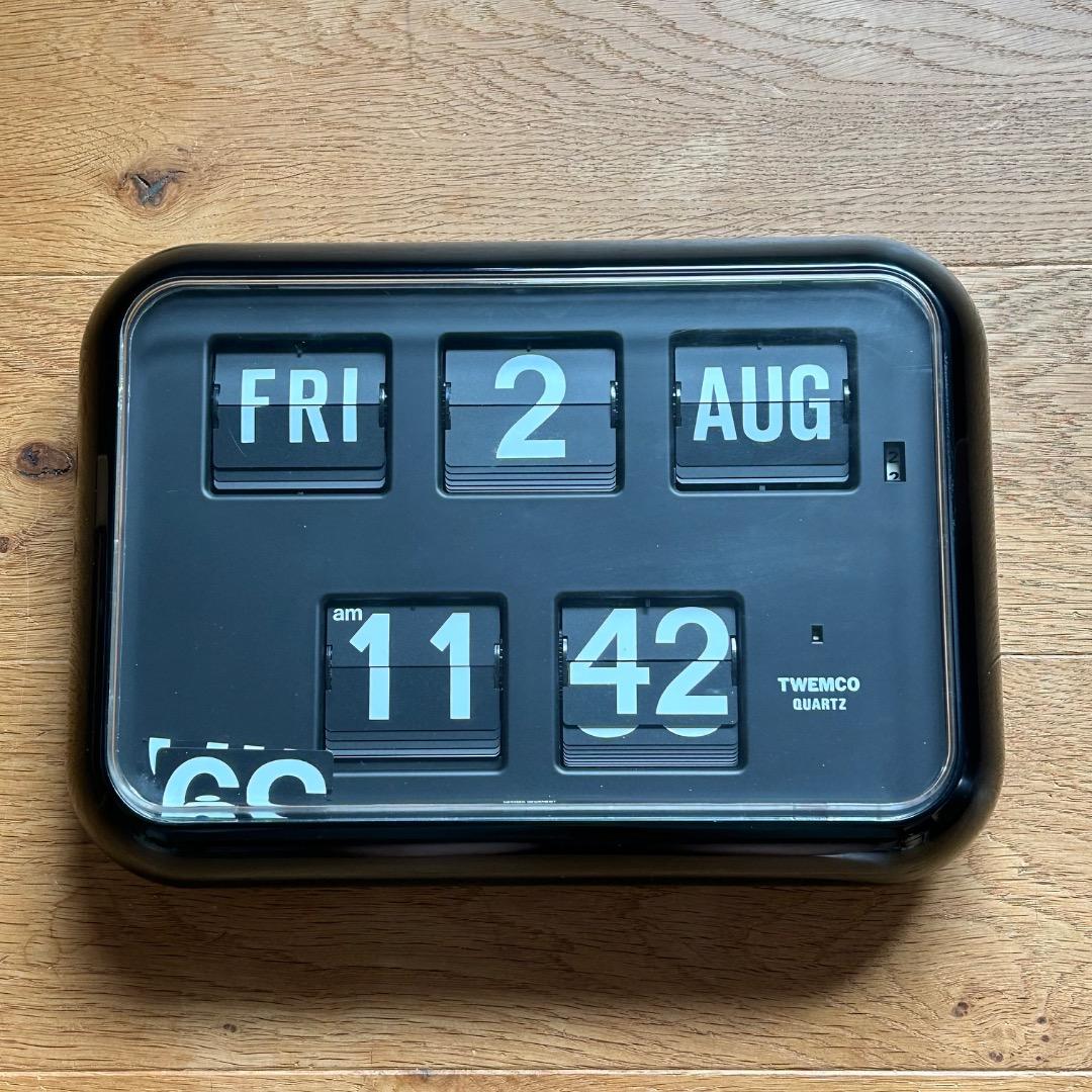 訳あり ジャンク品 TWEMCO トゥエンコ パタパタ時計QD-35 ブラック