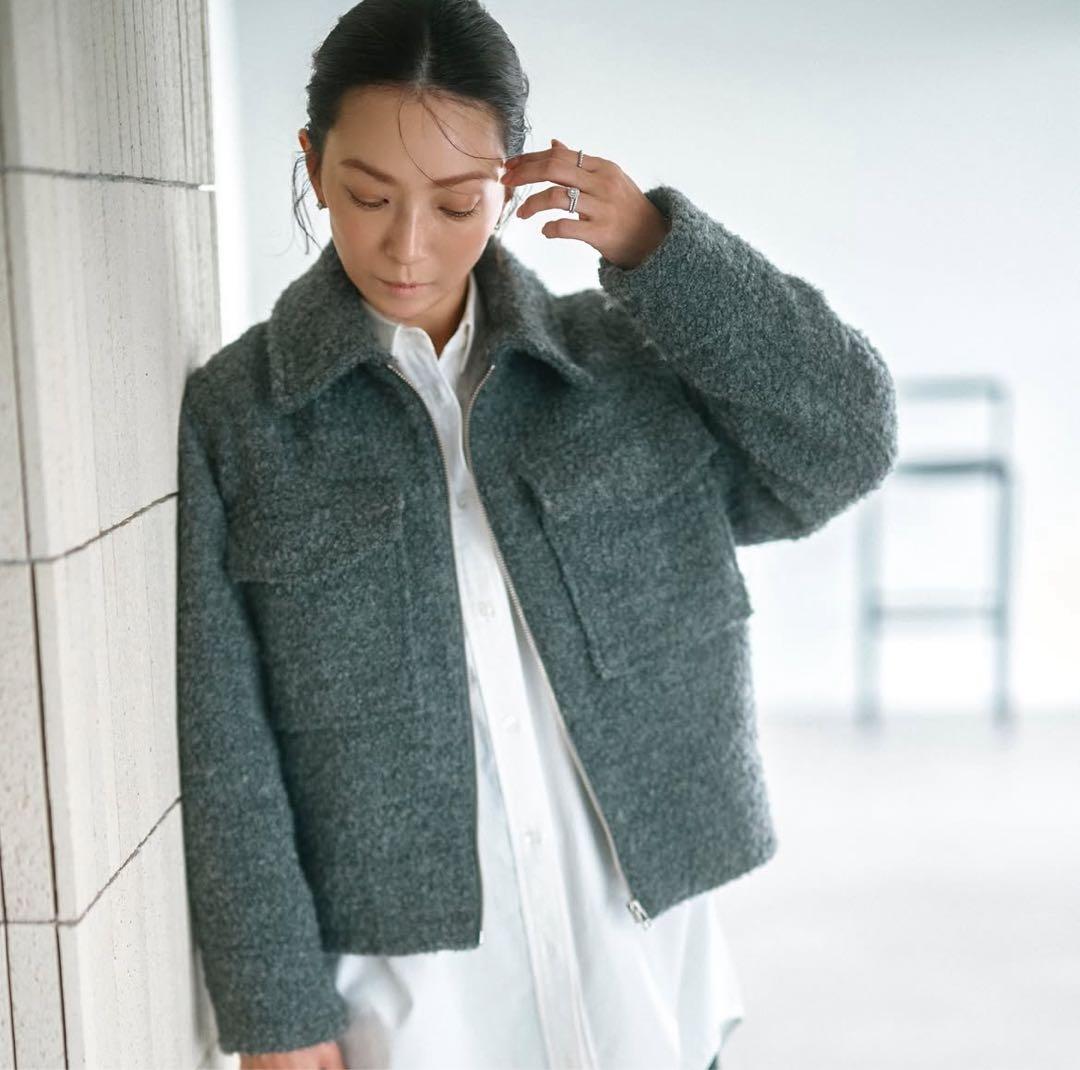 Arpege story 高橋志津奈さんコラボ ループツイードZIPブルソン