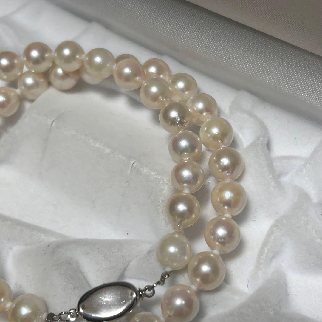 【テリ強】あこや ネックレス セミラウンド 本真珠 約8.0〜8.4mm