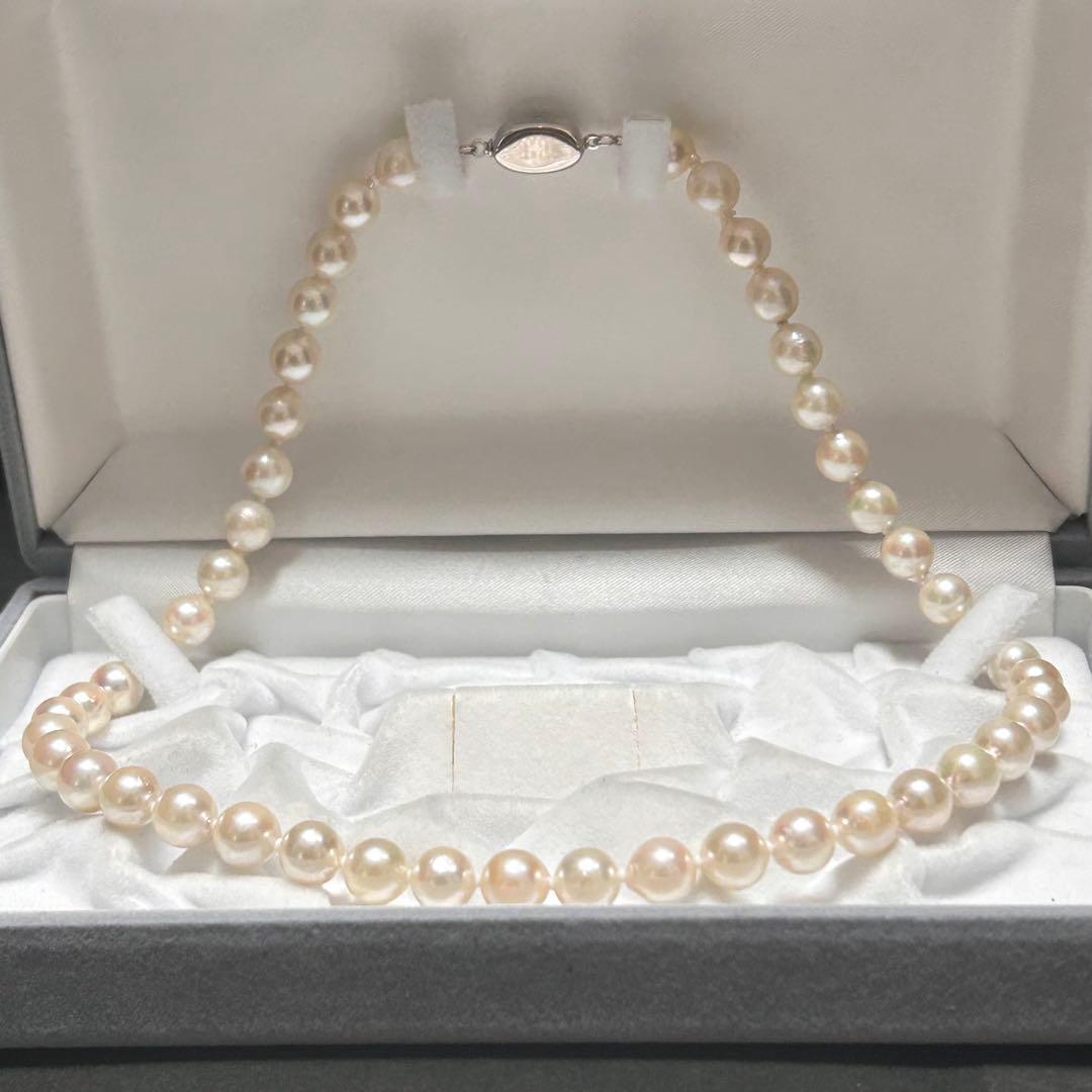 【テリ強】あこや ネックレス セミラウンド 本真珠 約8.0〜8.4mm