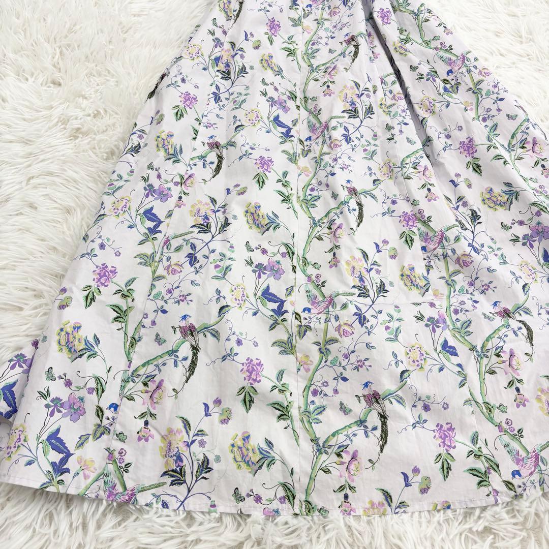 極美品 近年モデル ローラアシュレイ ロングワンピース 花柄 ウエスト