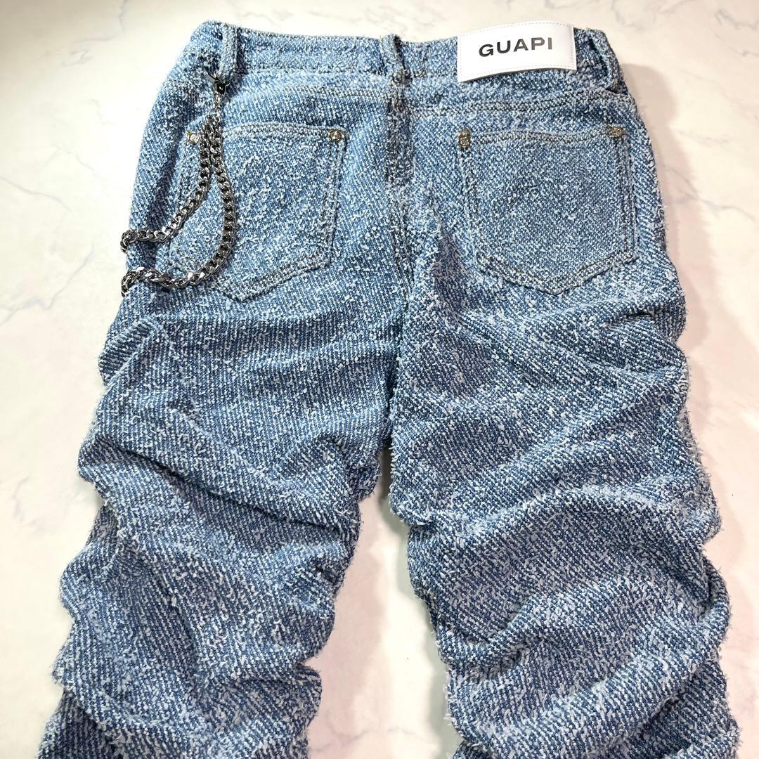 グアピ GUAPI スーパースタックデニム スカイブルー 新品 チェーン付