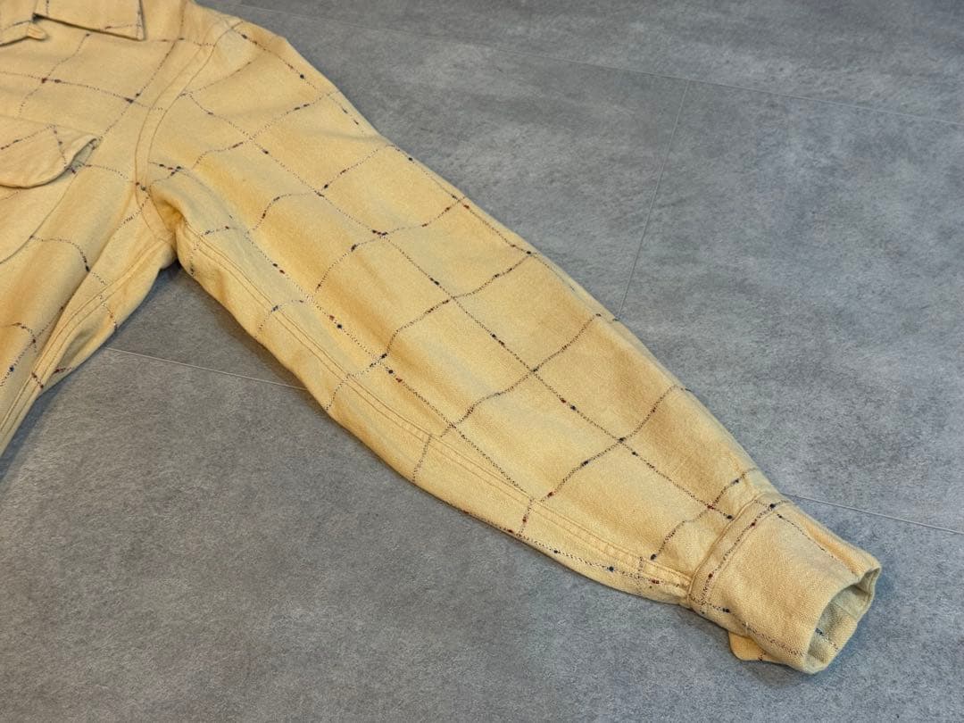 40'S～50'S ヴィンテージ ネップウールシャツ イエロー M 14