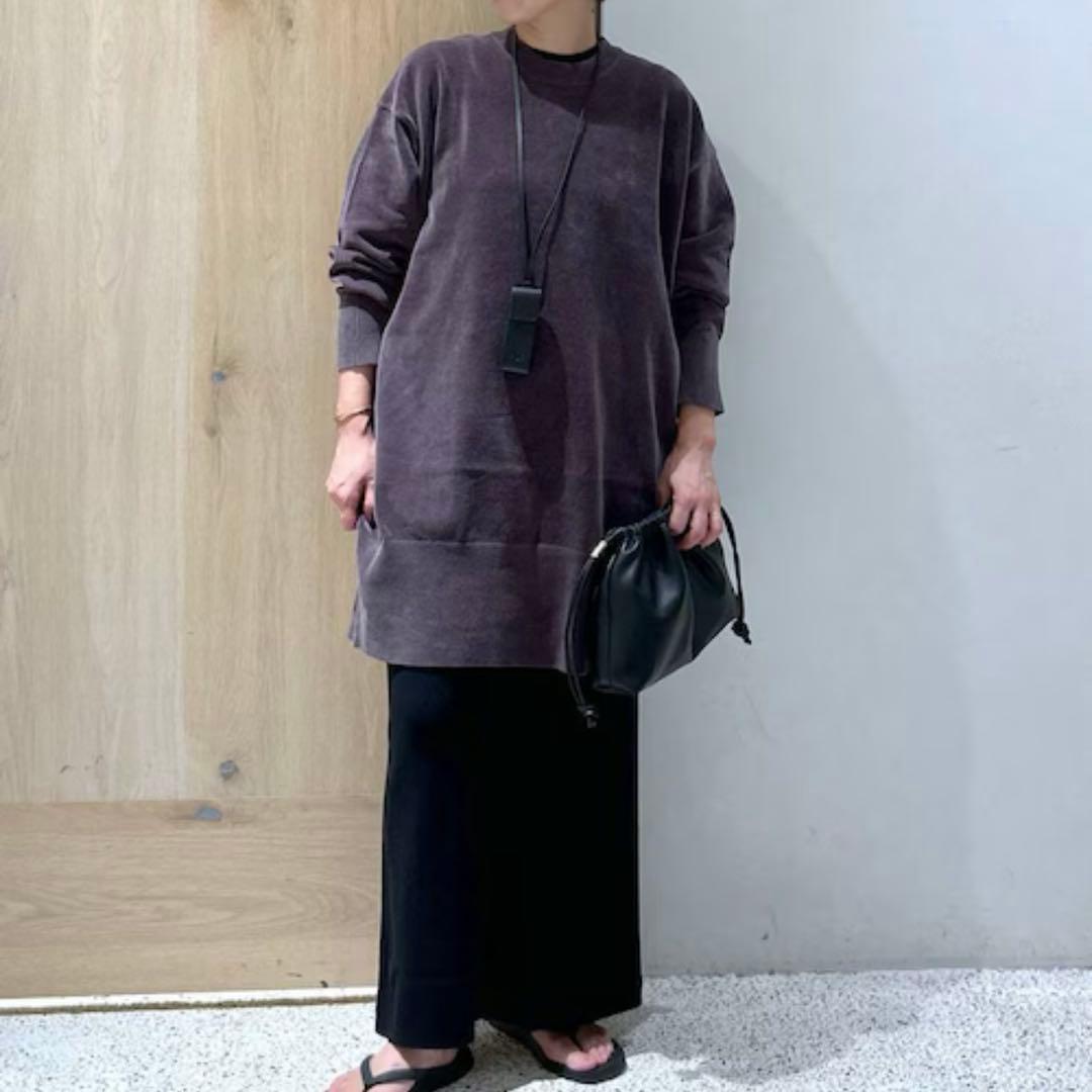正規品 美品Curensologyニットベロアチュニック グレー ワンピース