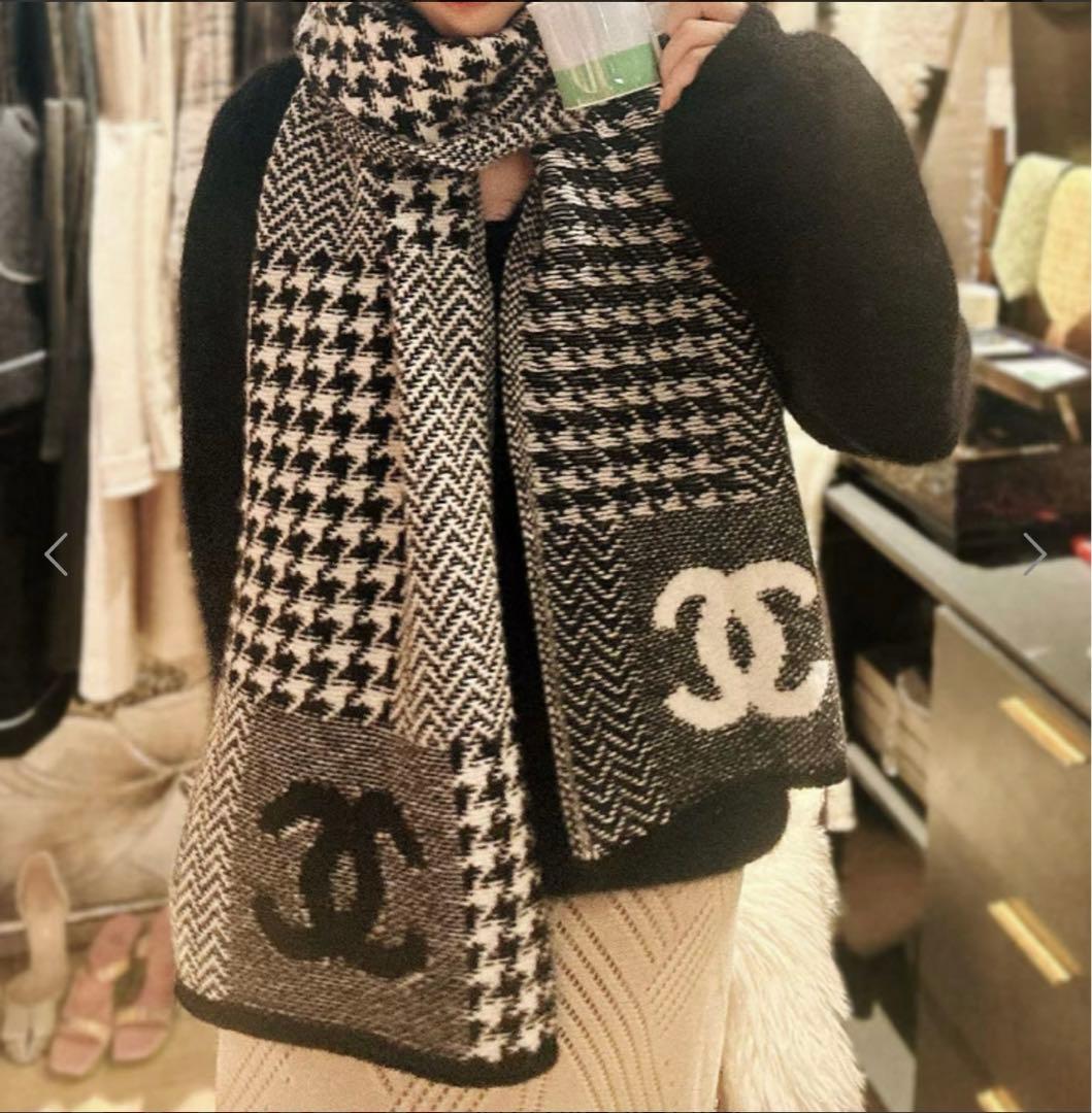 新品 シャネル カシミアマフラー ストール 千鳥格子 コート ブーツ