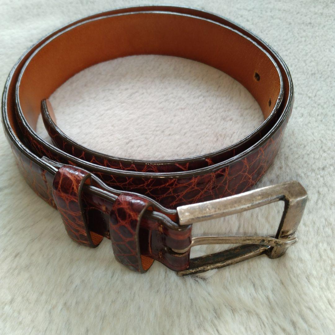 最 安値 価格ファッション - TES アリゲーターベルト イタリア製