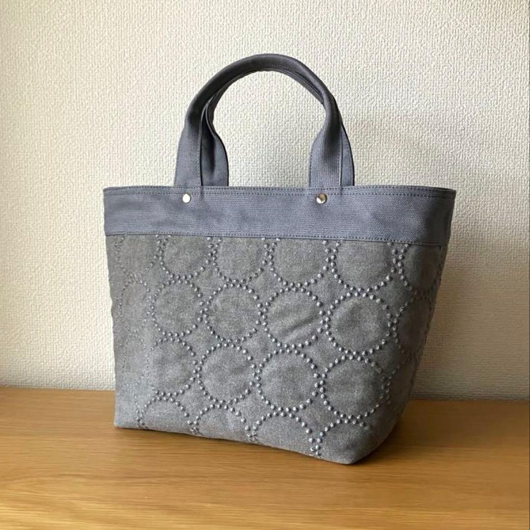 トートバッグ　dopタンバリン グレー 新色！！ グレー×ブラック ミナペルホネン 多機能 Mサイズ トート