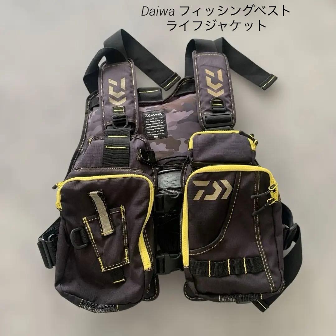 Daiwa フィッシングベスト イエロー ダイワ ライフジャケット - メルカリ