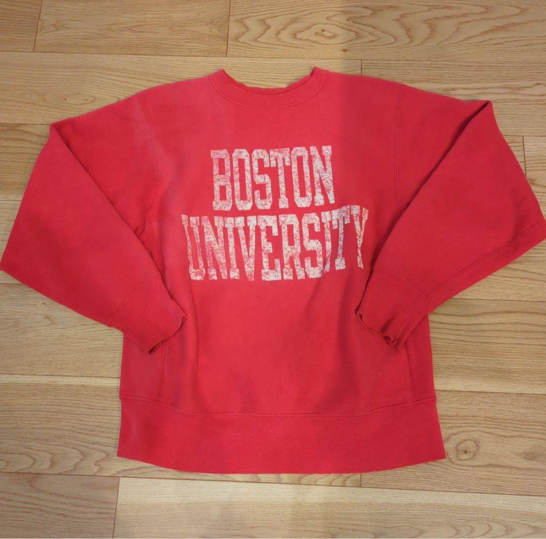 BOSTON UNIVERSITY リバースウィーブ　80s 限定値下 80s Champion リバースウィーブ BU 染み込み USA製 - メルカリ