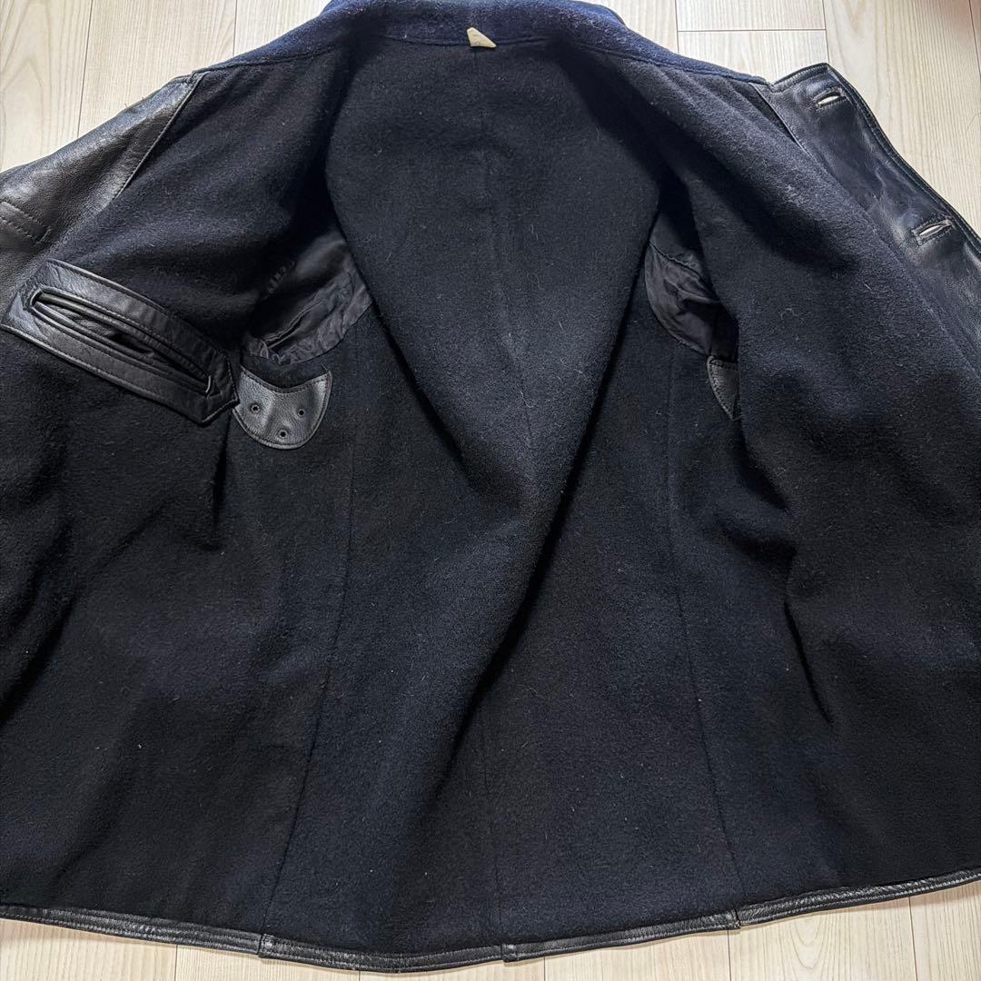 極上 50〜60s コルビジェジャケット レザー フランス ウール襟