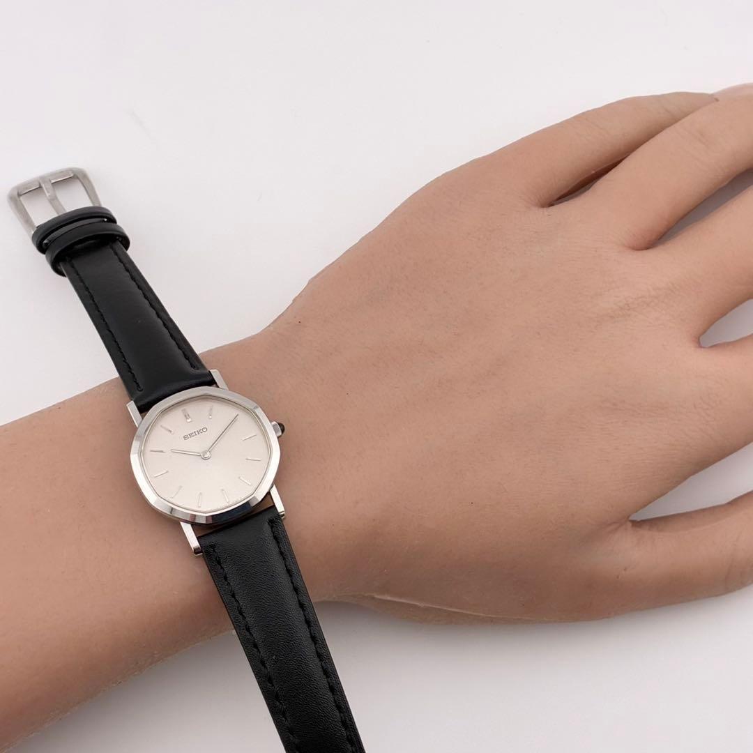 希少/電池交換済】SEIKO アシエ 腕時計 新品ベルト オクタゴン クォーツ