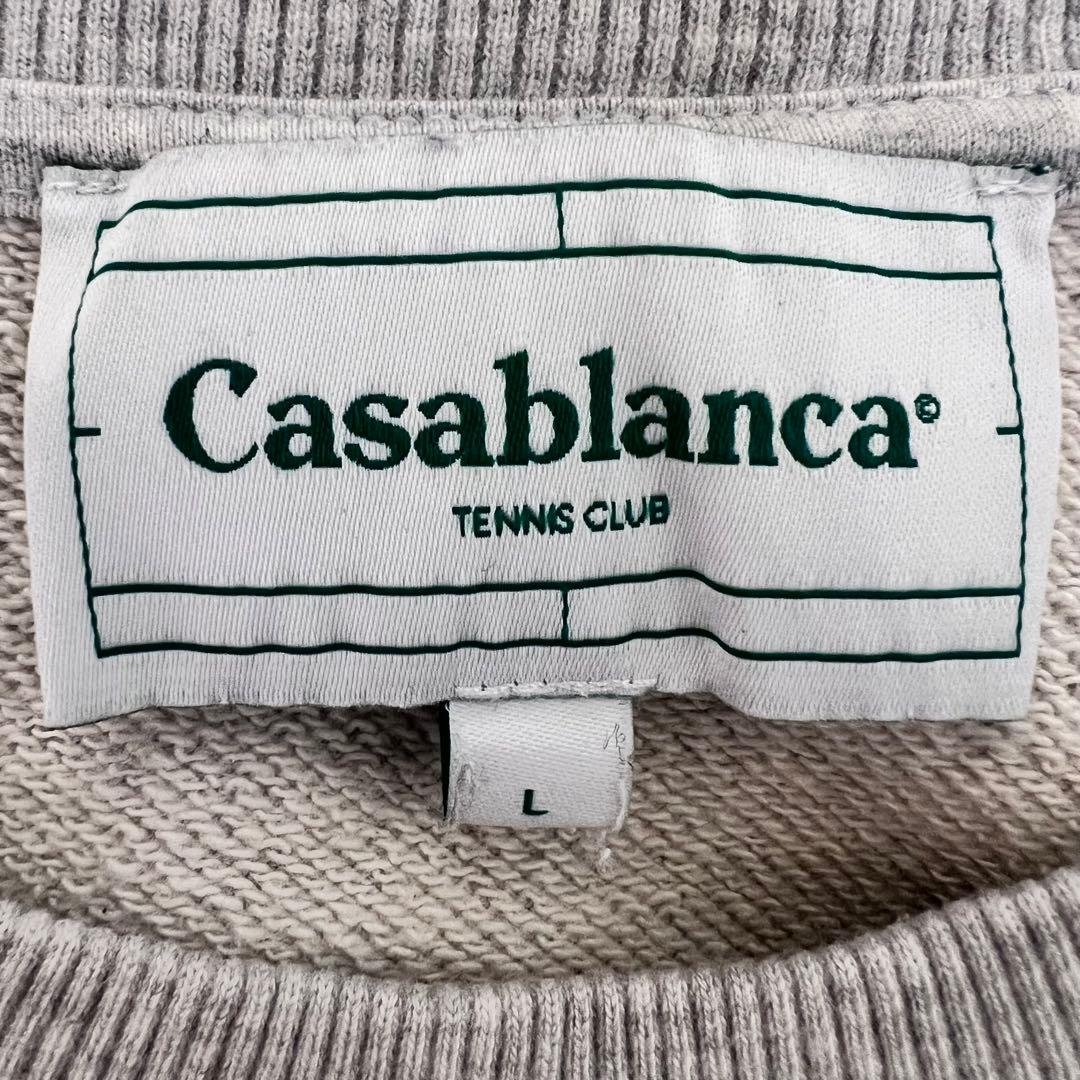 希少』 Casablanca スウェット ビッグ刺繍ロゴ グレー 【L】