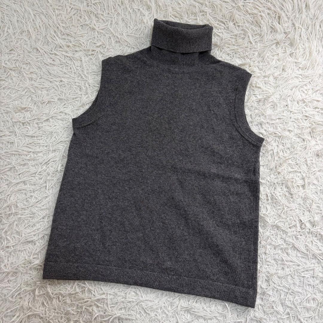 17000✨HERMES カシミヤ100% ノースリーブニット ブラウス グレー HERMES エルメス ノースリーブニット シルク ポリアミド XS グレー
