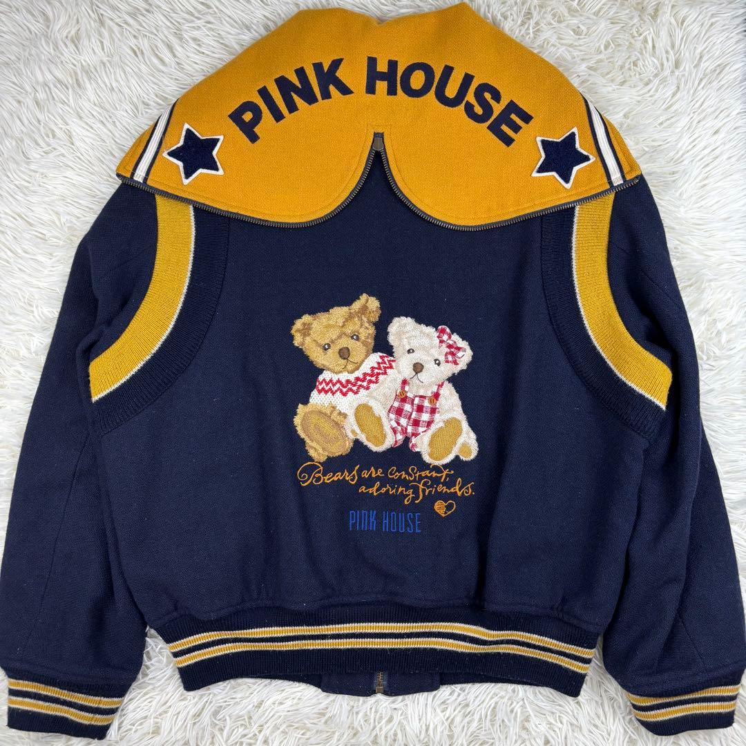 PINKHOUSE くま 刺繍 中綿 キルティング ブルゾン ネイビー セーラー
