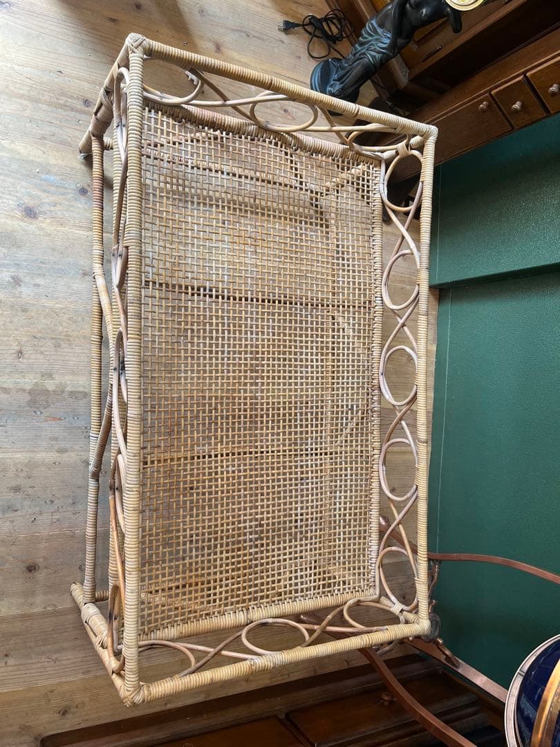 ベビーベッド 籐 ラタン かご バスケット 昭和レトロ 当時物
