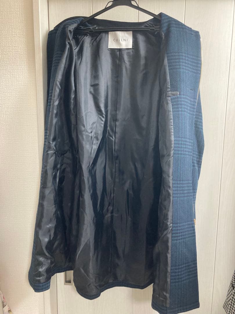 クルニ 22AW studious別注 ZIP CHECK ステンカラーコート - メルカリ