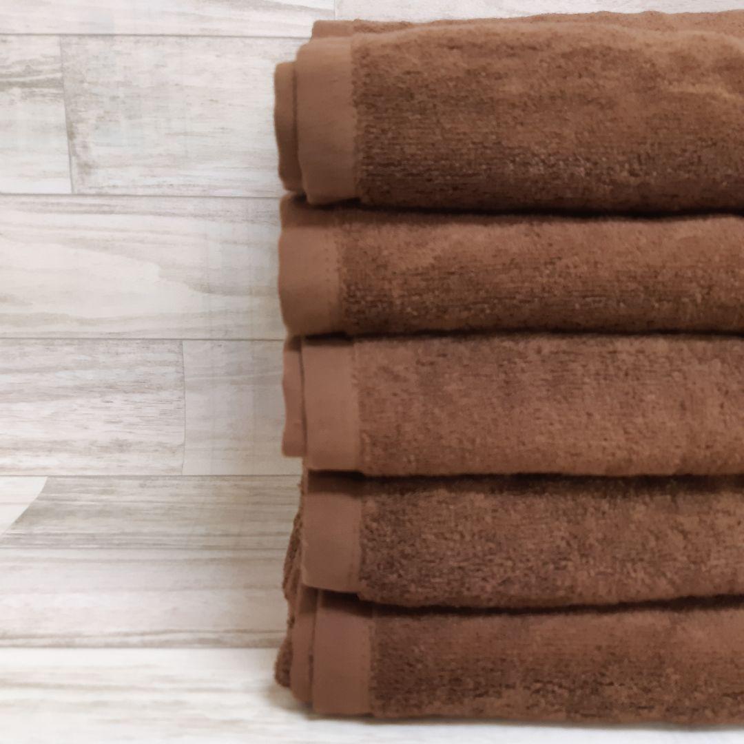 1200匁バスタオル ダークブラウン5枚！！ - メルカリ
