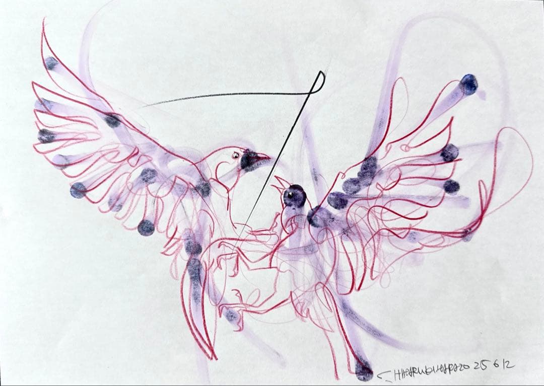 木原千春5分間ドローイング/ニ烏2 - メルカリ