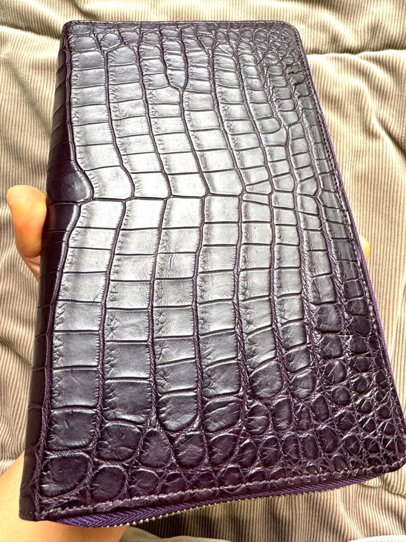 めちゃ贅沢！ クロコダイル ポロサス オーガナイザー パープルマット