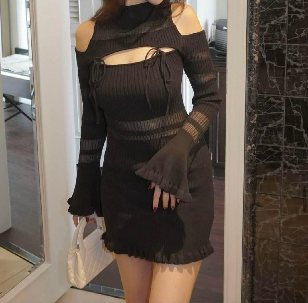 amerge sheer ribbon feminine onepiece - メルカリ