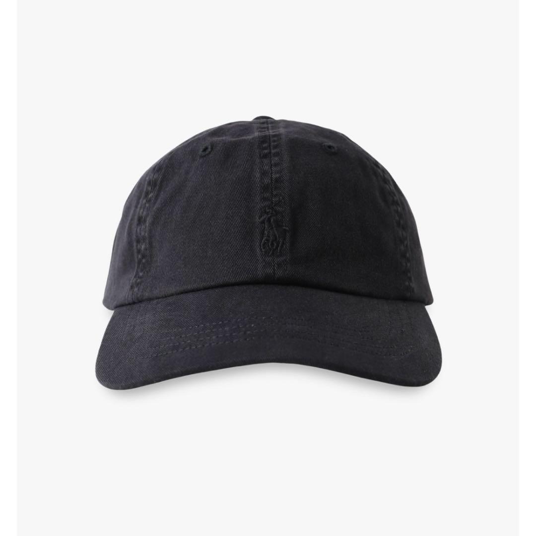 ロンハーマン ラルフローレン別注 ブラックガーメントダイ キャップ