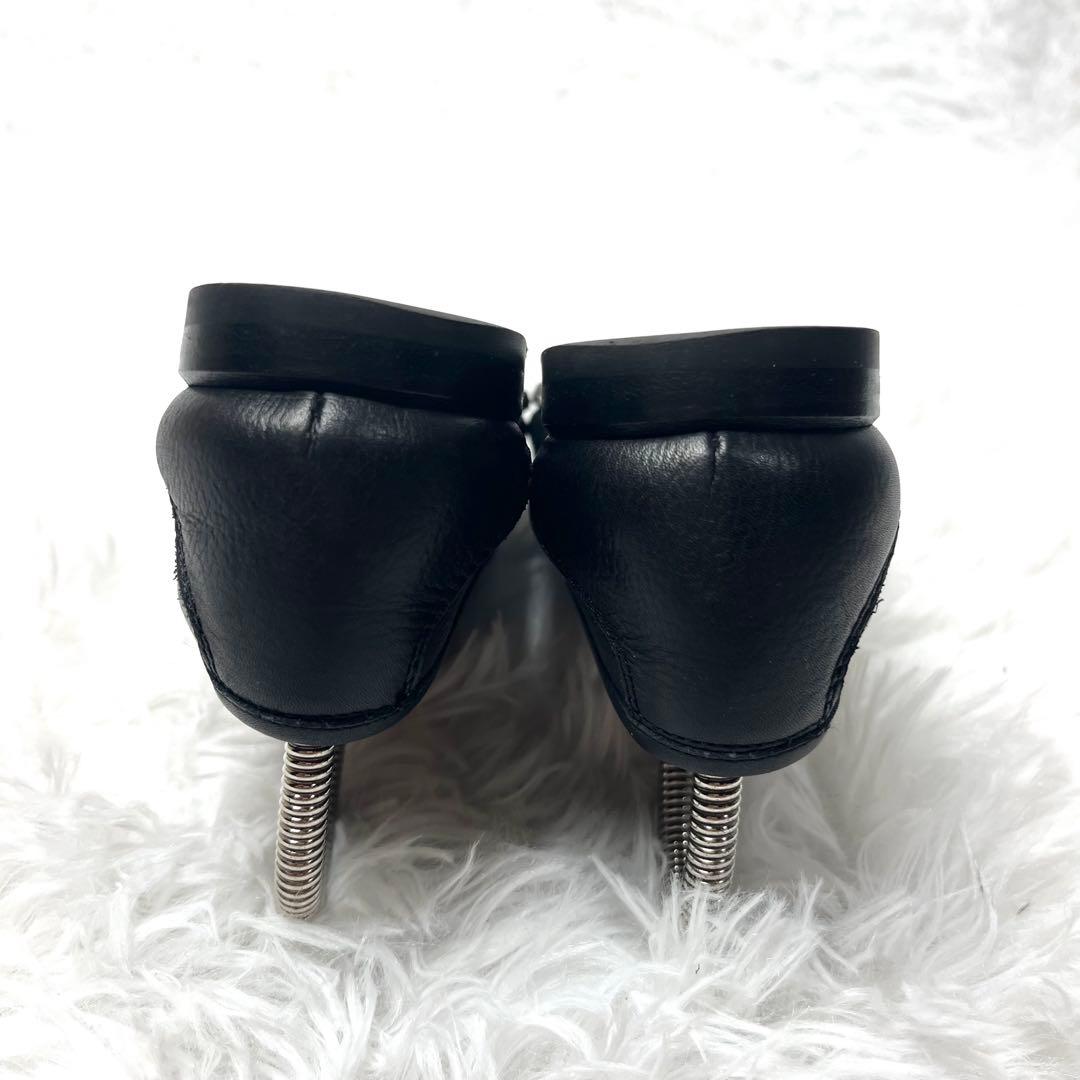 【美品】 フェラガモ ガンチーニ ビットローファー 24.0cm シボ加工 黒