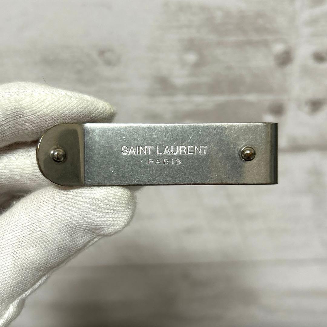 YSL サンローラン　 ビルクリップ　マネークリップ　札入れ　シルバー Amazon | [サンローランパリ] 札入れ メンズ YSL KEYRING ID