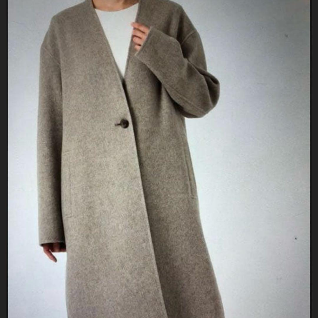 専用です 23区 ウールリバーツイルノーカラーコート ロングコート 36