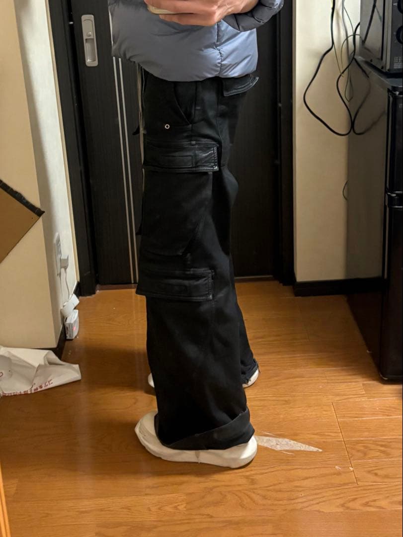 RICK OWENS DRKSHDWジャンボベラカーゴパンツ コーティングWAX - メルカリ