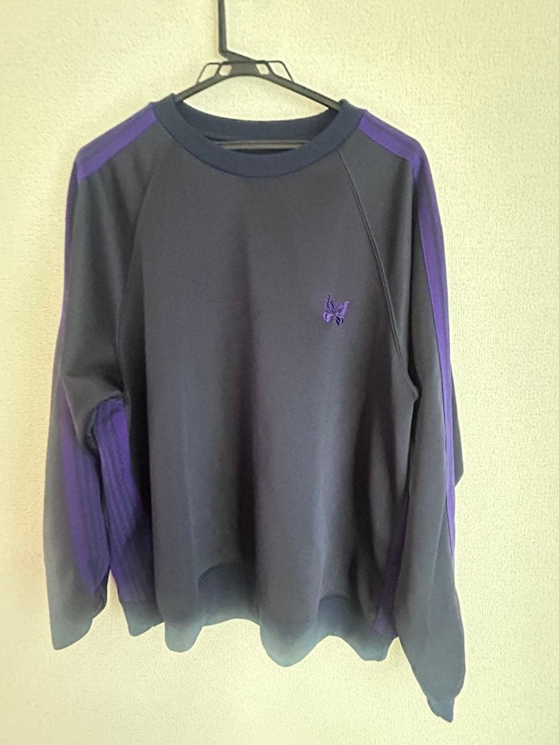Needles 紫 スウェット Lサイズ Needles（ニードルス）の「Needles Oversized Logo-Print Loopback