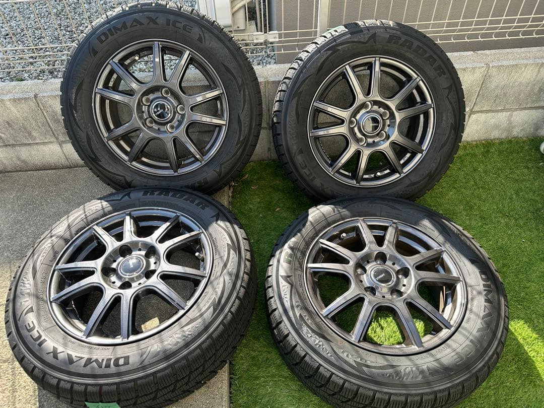 195/65R15 6J+43 5H PCD114.3スタッドレスホイールセット - メルカリ